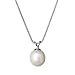 925 Sterling Silber Kette Damen 11-12 mm Weiß Süßwasser-Zuchtperlen in One Drop Anhänger Velvet Geschenk-Box Perlenkette Perlenohrringe