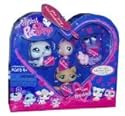 Littlest Pet Shop Valentine Pack with Seal, Pink Canary, Purple Crab and Beige Cat
