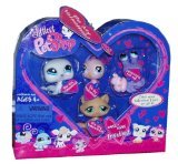 Littlest Pet Shop Valentine Pack with Seal, Pink Canary, Purple Crab and Beige Cat