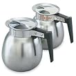 Vollrath S/S 2 Qt Decaf Coffee Decanter W/ Black Plastic Handle - 46580