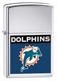 Zippo Miami Dolphins NFL Team Logo Lighter, HP Chrome, 22643