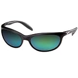 Costa Del Mar TP 2 Polarized Sunglasses with Costa 400 Glass Lenses (Black / Green Mirror)