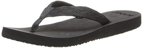 Reef Women's Mid Seas Flip Flop,Black/Black,9 M US