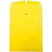 JAM PAPER 10 x 13 Open End Catalog Colored Envelopes with Clasp Closure - Yellow Recycled - 10/Pack