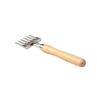ICE CHIPPER, 9 O.A., CAST ALUMINUM BODY, TEMPERED STEEL, NICKEL PLATED TINES, WOODEN HANDLE