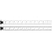 Starrett DH604R-12 Spring Tempered Steel Rule With Inch Graduations, Adjustable Double Hook, 4R Style Graduations, 12" Length, 1" Width, 3/64" Thickness