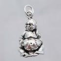 Small Buddha Three Dimensional Charm in Sterling Silver, #11522