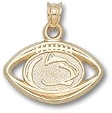 Penn State Nittany Lions Solid 10K Gold Lion Head Pierced Football 7/16'' Pendant