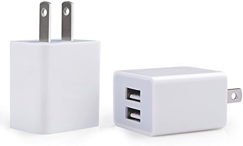 Wall Charger, AiGoo 2-Pack 2.1A Dual Port USB Home Travel Wall Charger for iPhone 6 Plus, 6s, 6s Plus, iPad, Tablet, Samsung Galaxy S6 Edge, S7 Edge, HTC, LG, Sony, Nokia and More USB Devices