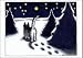 Kliban Cat Christmas Cards - Cat Walk Through Snow