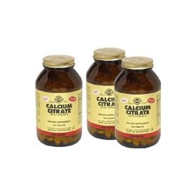 3 Bottles of Calcium Citrate with Vitamin D - Helps build and maintain bones and teeth, 3x240 Tabs,(Solgar)