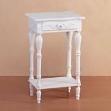 Distressed-Style Side Table with White Antique Finish - Aspen Country Store