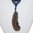 Large Natural Shaped Agate on Hand-knotted Blue Rope Necklace #9