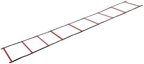 Resilient 16' Speed & Agility Training Ladder + Carrying Bag - Red Flat Rungs