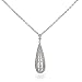 Eve's Addiction Sterling Silver Elegant CZ Teardrop Necklace