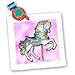 3dRose LLC Carousel Horse in Pink 10 by 10-Inch Quilt, Square