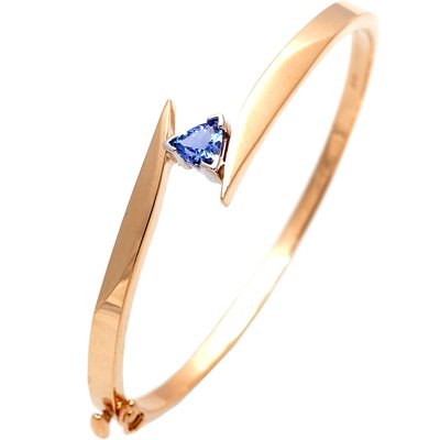 14k Yellow Gold Tanzanite Bangle Bracelet