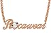 Rocawear Austrian Crystal Rose Gold Tone Script Necklace