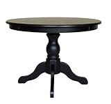 Carolina Cottage Antique Black Finish Winslow Pedestal Dining Table