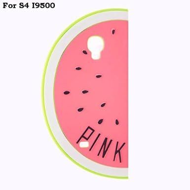 2015 new 3d Cute Candy Color Summer Fruit Watermelon Soft Silicone Case cover for Samsung Galaxy S3mini I8190/S3 I9300/S4mini i9190/S4 I9190/S4 I9500/S5 I9600/Note2/Note3 (S4 i9500 pink)