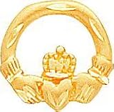 14k Gold Claddagh Tie Tac Diamond Cut