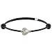Bijoux Les Poulettes - Bracelet Coeur de Nacre et Perle Plaqué Or- Lien Noir