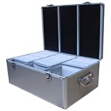Electronics : CD DVD ALUMINIUM DJ FLIGHT CASE SILVER -HOLDS 420 WITH SLEEVES