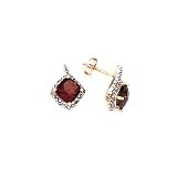 10K Yellow Gold 0.06 ct. Diamond with 1 3/4 ct. Smoky Topaz Earrings