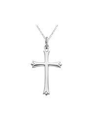 Cross Pendant Necklace in Sterling Silver with Chain