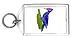 Keychain with blue, pecking, woodpecker, bird, colorful