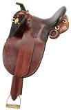 Australian Outrider Collection Stock Poley Saddle w/Horn Wide Tree - Brown - X/large