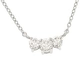 Ladies 3 Stone Round Diamond Pendant on Cable Chain Diamond .72cttw