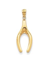 14K Yellow Gold Polished Wishbone Charm Pendant