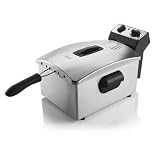 Oster CKSTDFZM77 4-Liter Cool Zone Deep Fryer with 3 Baskets and French Fry Cutter, Stainless Steel