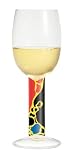 White Wine Glass, Navaja, Artistic Stem w/ Matching Napkin. Designer Embossed Stem White Wine Goblet
