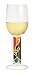 White Wine Glass, Navaja, Artistic Stem w/ Matching Napkin. Designer Embossed Stem White Wine Goblet
