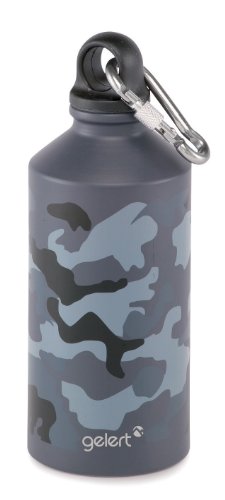 Gelert Aluminium/Rubber Bottle - Black Camo, 500 Ml