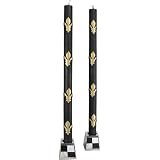 Fleur de Lis Black and Gold Tapers - Set of 2