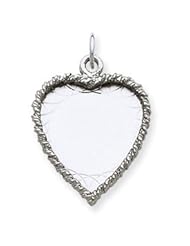 Sterling Silver Engraveable Heart Disc Charm