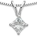 1/3 ct Princess Cut Diamond Pendant in 14K White Gold