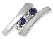 9ct White Gold Sapphire and Diamond Crossover Ring