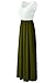 Kranda Womens Contrast Sleeveless Tank Top Empire Maxi Long Dress (Small , Army Green)