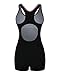 ReliBeauty Women's Boy-Leg One Piece Swimsuit, Black-1, L 6-8