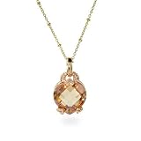 ChampagneCZHeartGoldVermeilNecklace