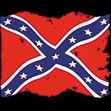 Confederate Flag, Chopper Biker Motorcycle T-shirt, Large, Black