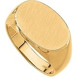 10K Yellow Gold Men's Signet Ring With Brush Finished Top