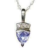 10KYellowGoldTrillion-ShapeMarquiseTanzaniteandDiamondAccentPendantonYellowGoldChain