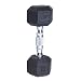 Cap Barbell Rubber Coated Hex Dumbbell with Contoured Chrome Handle (10-Pound)