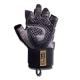 GoFit Diamond Tac Wrist-Wrap Weightlifting Gloves