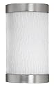 American Fluorescent FUW113SNEC Fusion Outdoor Sconce, Unique Smooth White Glass Diffuser with Satin Nickel End Caps, 13W 9H